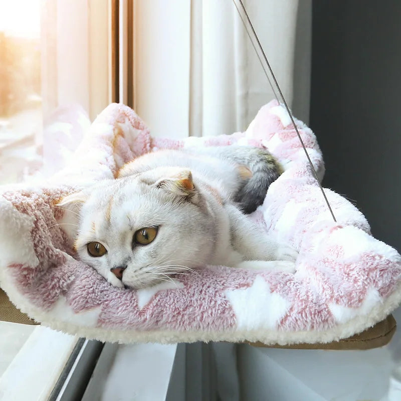 Aerial Cat Hammock Bed for Sunny Window Comfort - Smarsty