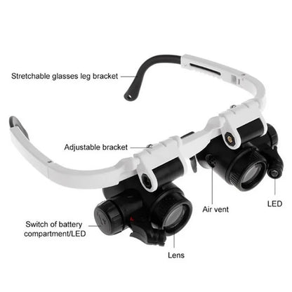 2X LED Magnifier Glasses for Watch Repair - Smarsty