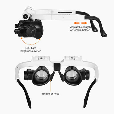 2X LED Magnifier Glasses for Watch Repair - Smarsty
