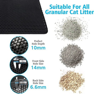 Large Waterproof Cat Litter Mat with Non Slip Design - Smarsty