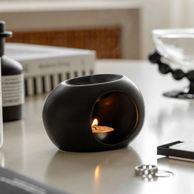Black Reed Diffuser Ceramic Essential Oil Burner - Smarsty