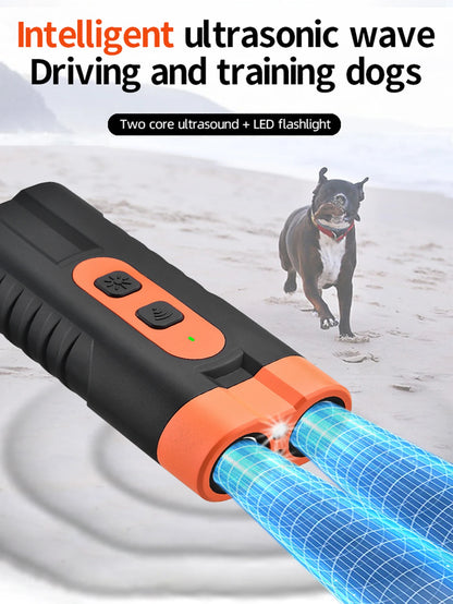 Dual Head Ultrasonic Dog Repeller with LED Flashlight - Smarsty