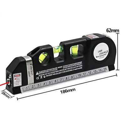 Multipurpose Cross Line Laser Level Tool with Measure Tape - Smarsty