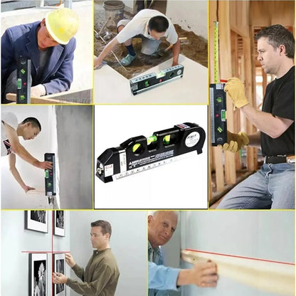 Multipurpose Cross Line Laser Level Tool with Measure Tape - Smarsty