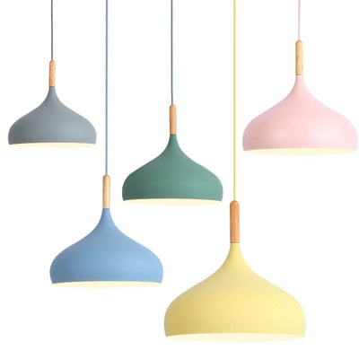 Nordic Colored Wooden Pendant Light for Kids Room - Smarsty