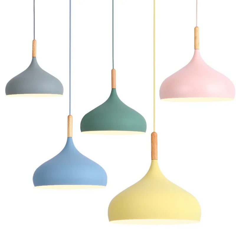 Nordic Colored Wooden Pendant Light for Kids Room - Smarsty