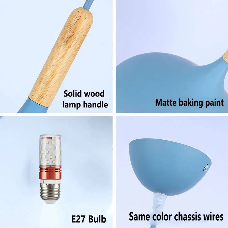 Nordic Colored Wooden Pendant Light for Kids Room - Smarsty