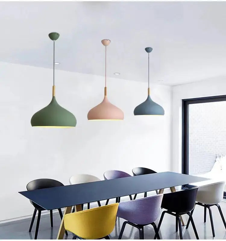 Nordic Colored Wooden Pendant Light for Kids Room - Smarsty