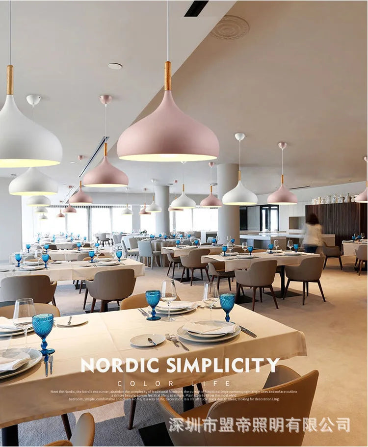 Nordic Colored Wooden Pendant Light for Kids Room - Smarsty