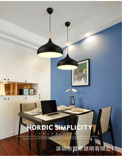 Nordic Colored Wooden Pendant Light for Kids Room - Smarsty