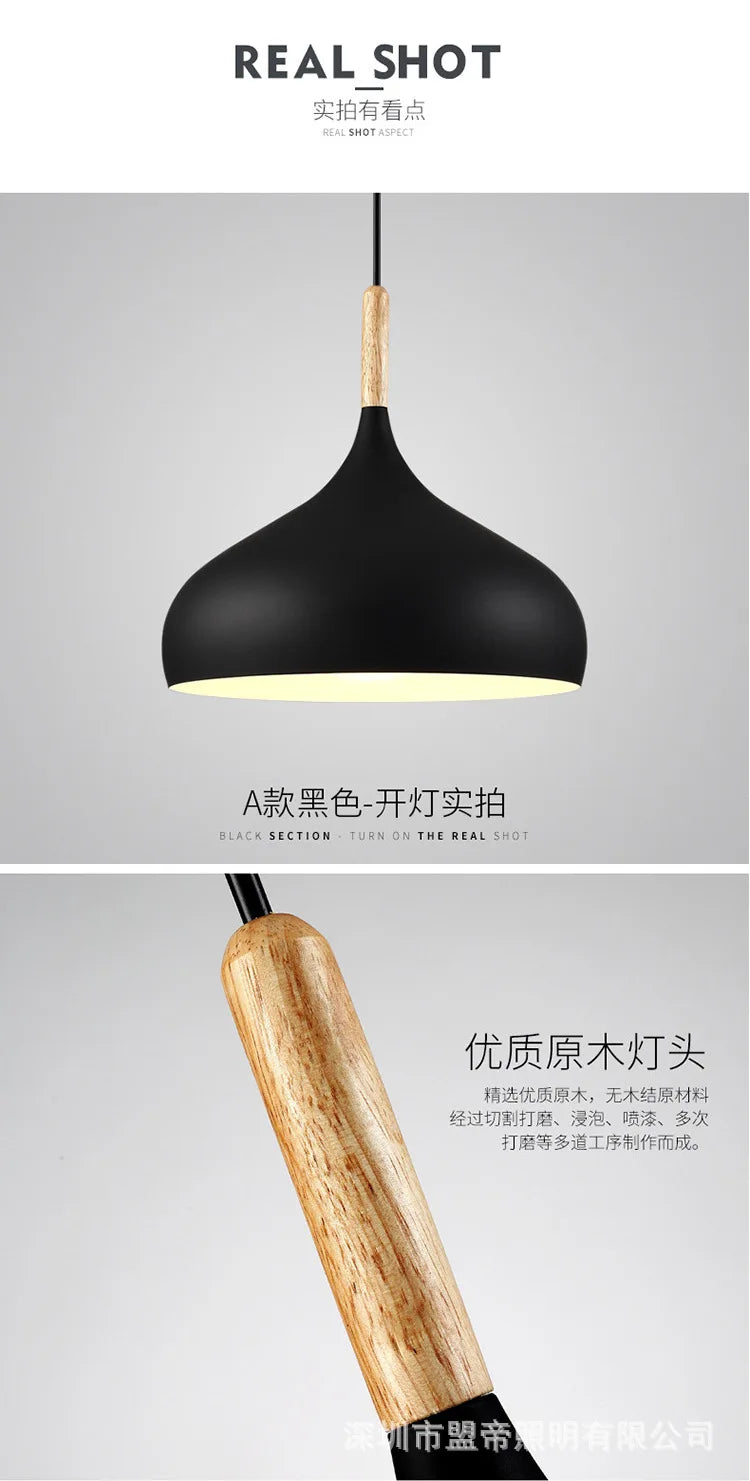 Nordic Colored Wooden Pendant Light for Kids Room - Smarsty