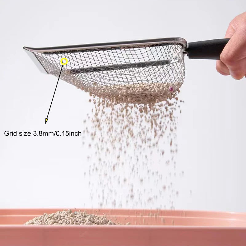 Durable Stainless Steel Litter Scooper with Ergonomic Handle - Smarsty
