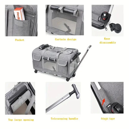 Extra Large Portable Dog Trolley Case for Easy Travel - Smarsty