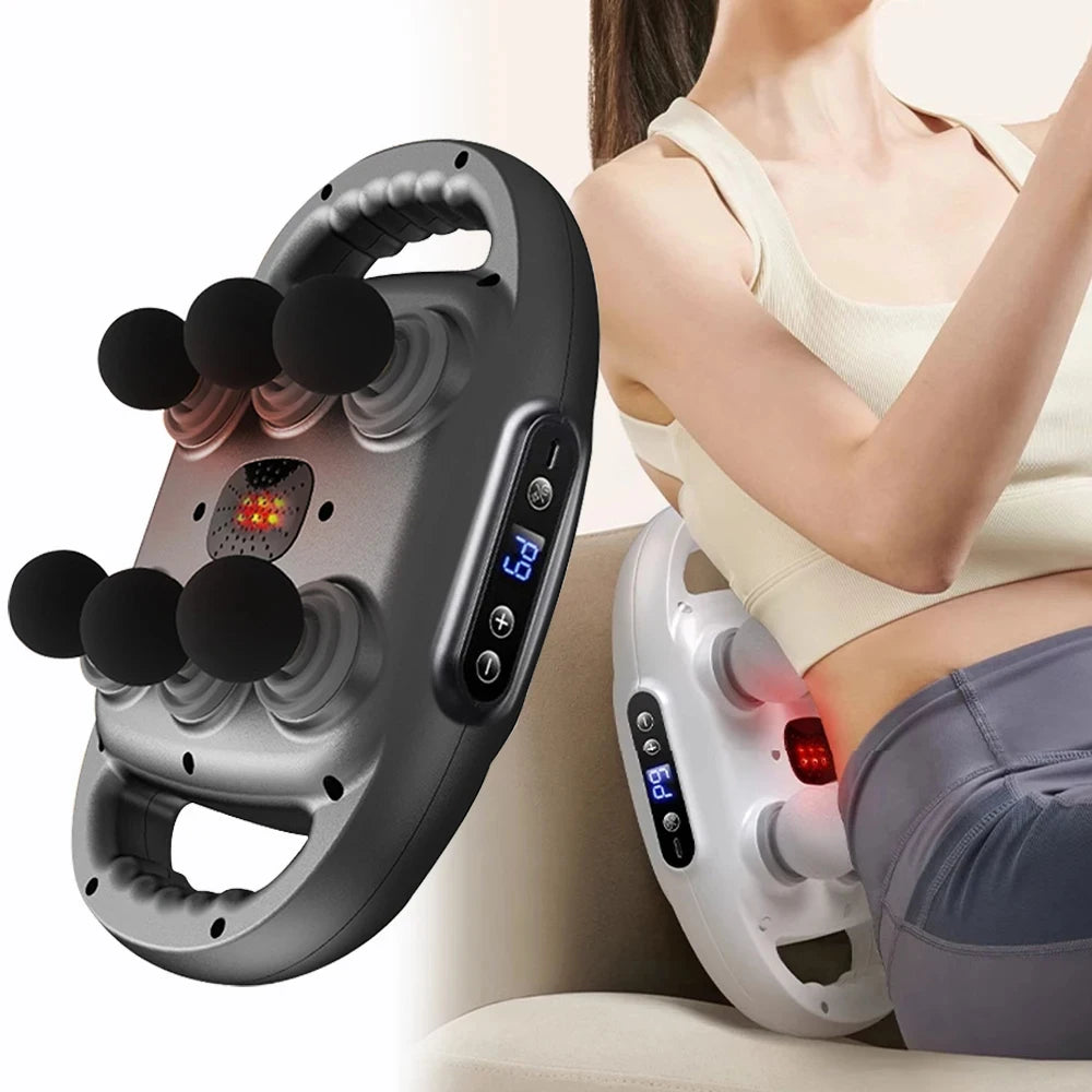High Frequency Fascia Gun Muscle Massager with Six Heads - Smarsty