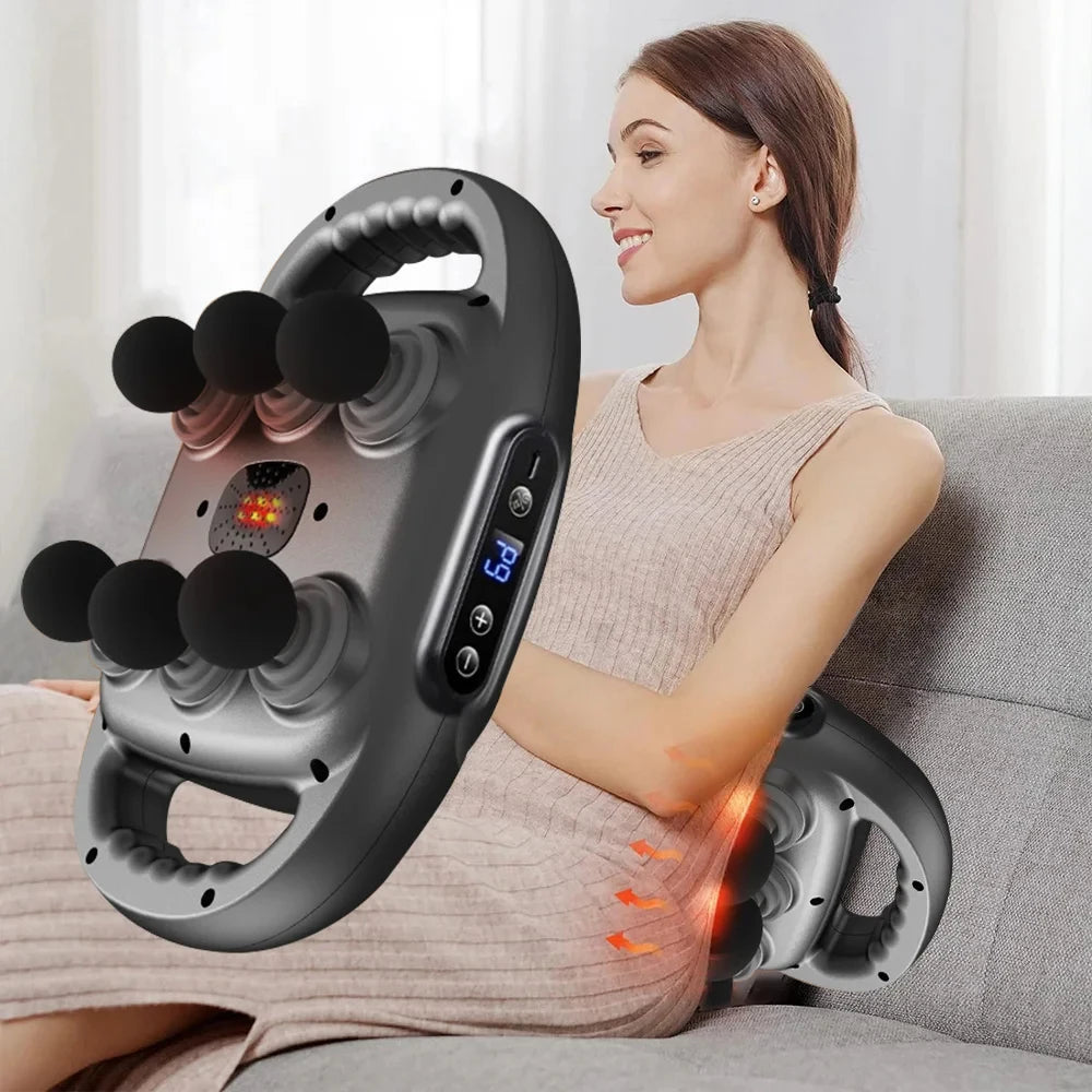 High Frequency Fascia Gun Muscle Massager with Six Heads - Smarsty