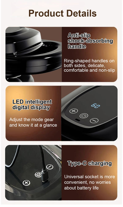 High Frequency Fascia Gun Muscle Massager with Six Heads - Smarsty