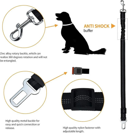 High Grade Adjustable Dog Car Safety Belt with Reflective Line - Smarsty