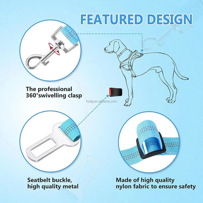 High Grade Adjustable Dog Car Safety Belt with Reflective Line - Smarsty