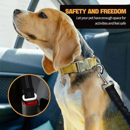 High Grade Adjustable Dog Car Safety Belt with Reflective Line - Smarsty