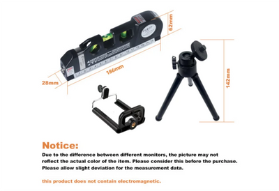 Multipurpose Laser Level Kit With Measure Tape - Smarsty