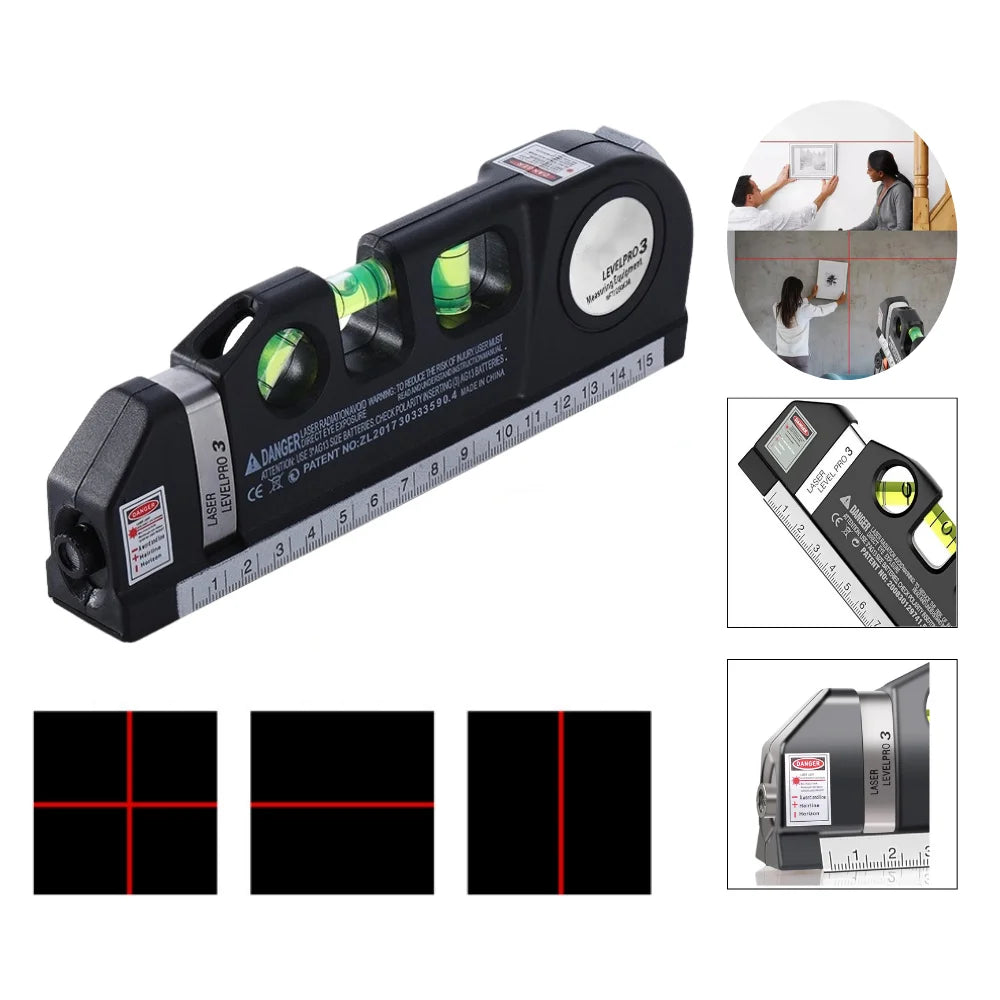 Multipurpose Laser Level Tool with Measuring Tape - Smarsty
