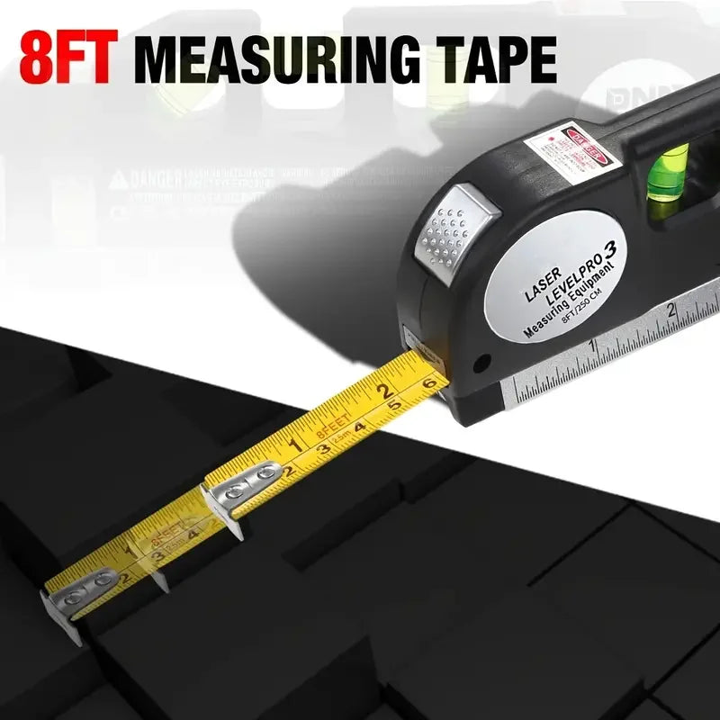 Multipurpose Laser Level Tool with Measuring Tape - Smarsty