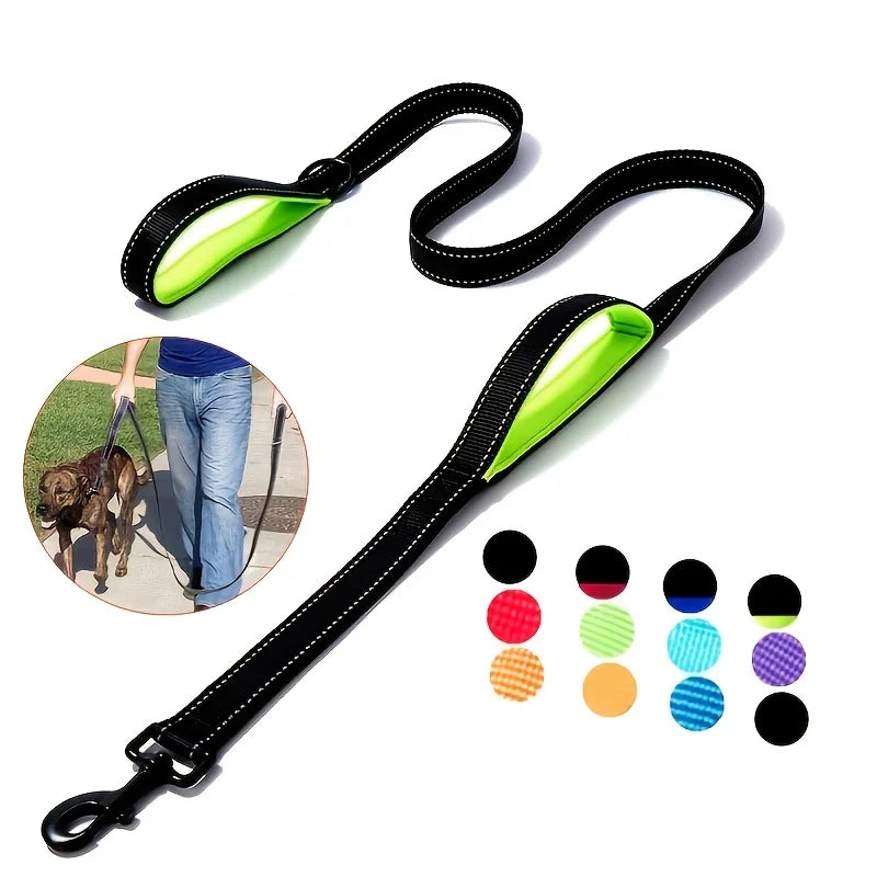 Heavy Duty Dog Leash with Dual Handles for Control - Smarsty