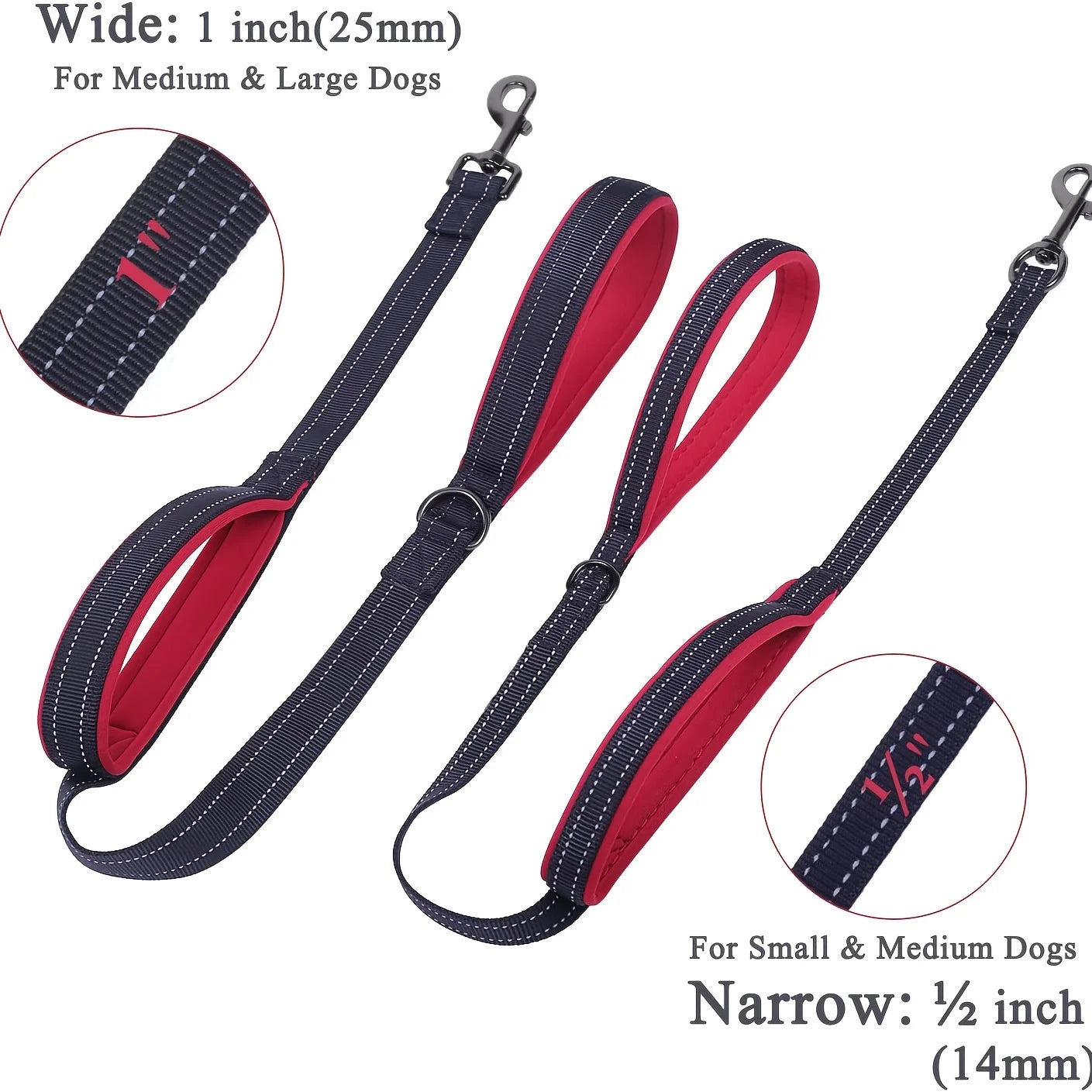 Heavy Duty Dog Leash with Dual Handles for Control - Smarsty