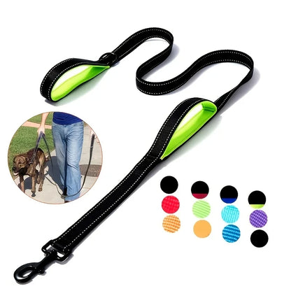 Heavy Duty Dog Leash with Dual Handles for Control - Smarsty