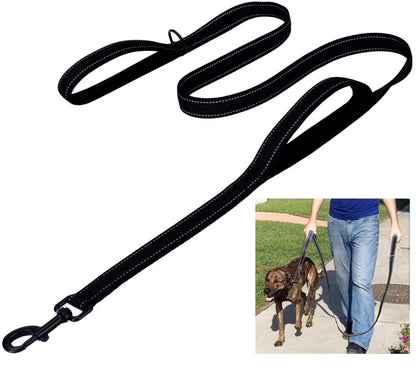 Heavy Duty Dog Leash with Dual Handles for Control - Smarsty