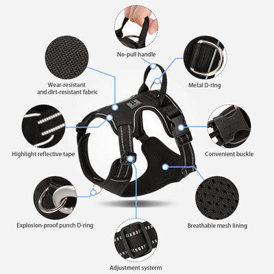 Personalized No Pull Reflective Dog Harness for All Sizes - Smarsty
