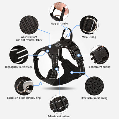 Personalized No Pull Reflective Dog Harness for All Sizes - Smarsty