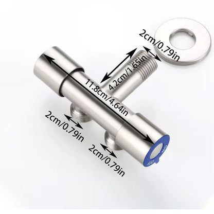 Stainless Steel Bathroom Toilet Angle Valve with Double Outlet - Smarsty