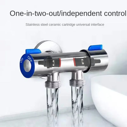 Stainless Steel Bathroom Toilet Angle Valve with Double Outlet - Smarsty