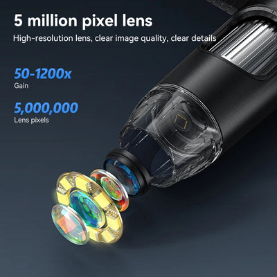 Portable 7 Inch Digital Microscope with 1200X Magnification - Smarsty