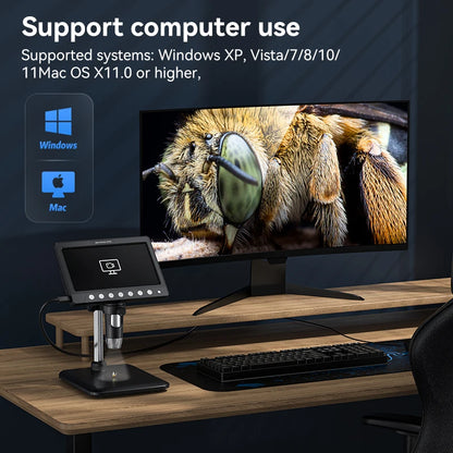 Portable 7 Inch Digital Microscope with 1200X Magnification - Smarsty