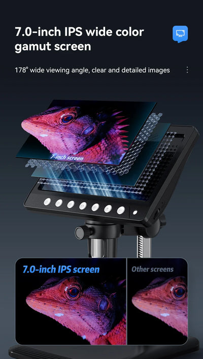 Portable 7 Inch Digital Microscope with 1200X Magnification - Smarsty