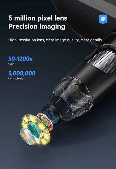 Portable 7 Inch Digital Microscope with 1200X Magnification - Smarsty