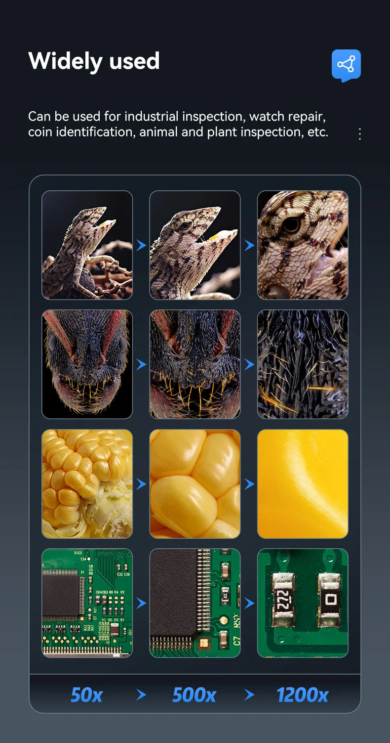 Portable 7 Inch Digital Microscope with 1200X Magnification - Smarsty