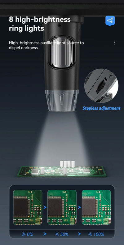 Portable 7 Inch Digital Microscope with 1200X Magnification - Smarsty