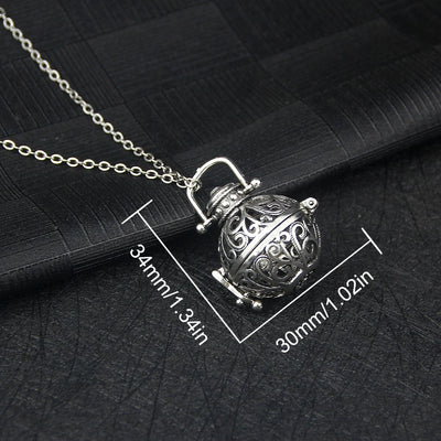 Vintage Hollow Flower Urn Necklace for Ashes - Smarsty