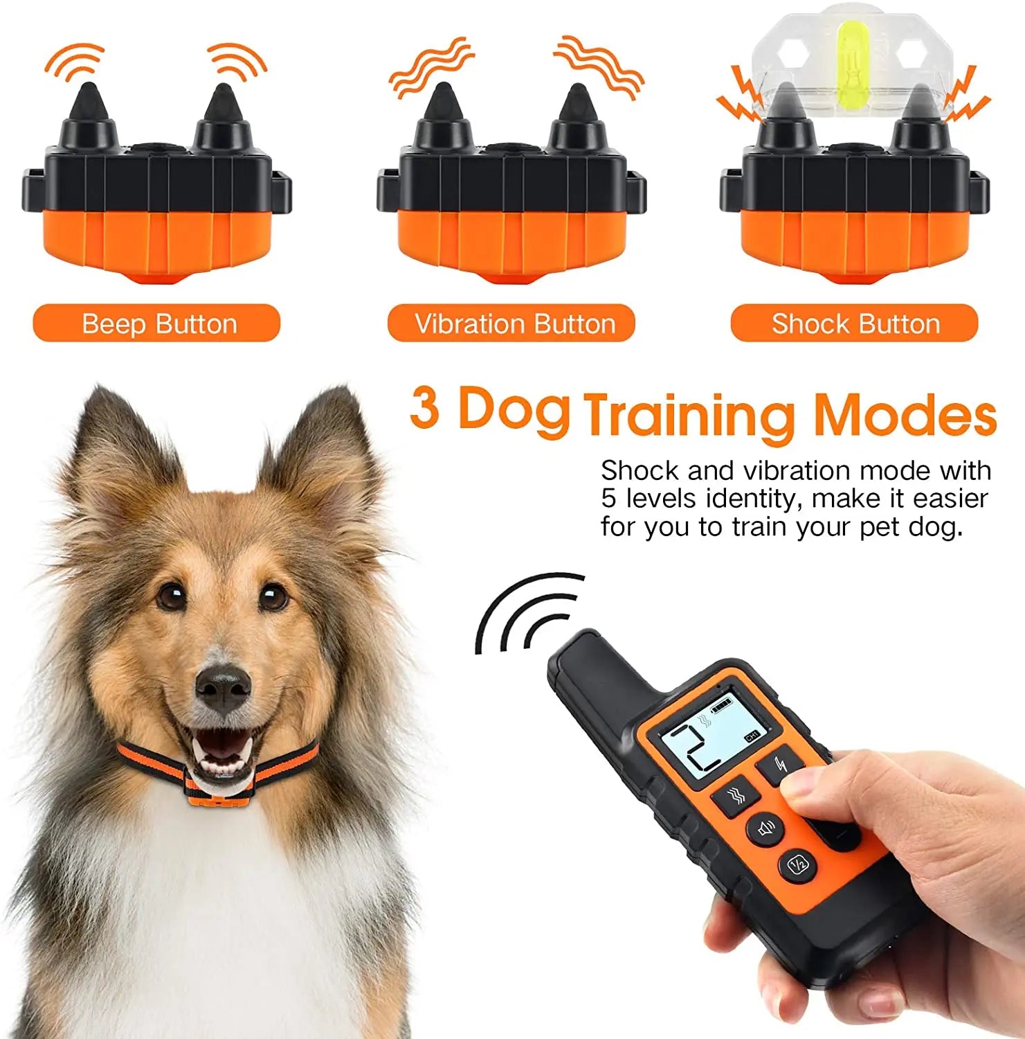 Waterproof Rechargeable Dog Training Collar with Remote - Smarsty
