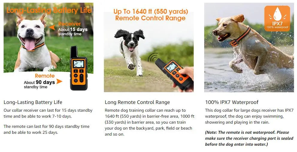 Waterproof Rechargeable Dog Training Collar with Remote - Smarsty