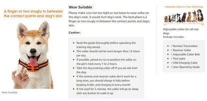 Waterproof Rechargeable Dog Training Collar with Remote - Smarsty