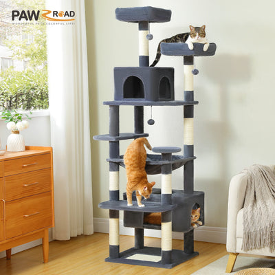 184CM Large Cat Tree with Scratching Posts and Hammock - Smarsty