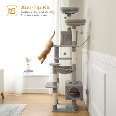 184CM Large Cat Tree with Scratching Posts and Hammock - Smarsty