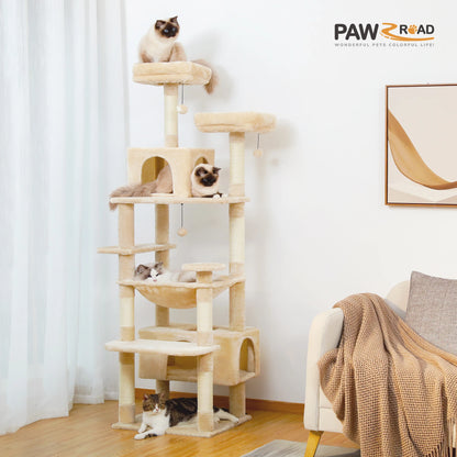 184CM Large Cat Tree with Scratching Posts and Hammock - Smarsty