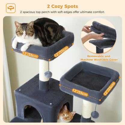184CM Large Cat Tree with Scratching Posts and Hammock - Smarsty