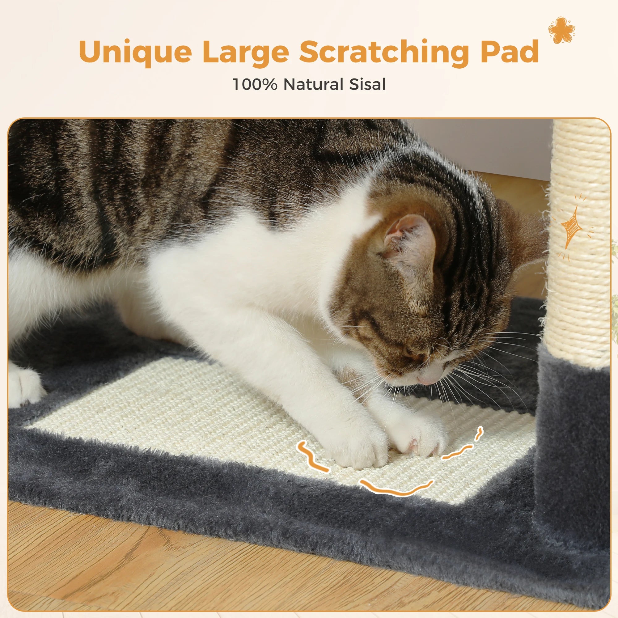 184CM Large Cat Tree with Scratching Posts and Hammock - Smarsty