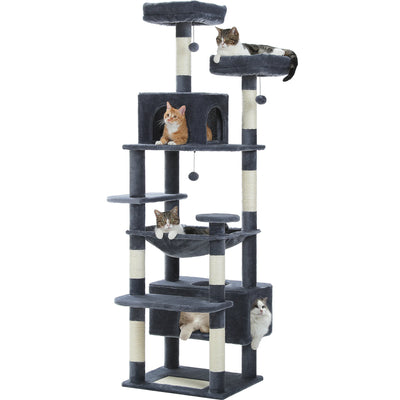 184CM Large Cat Tree with Scratching Posts and Hammock - Smarsty